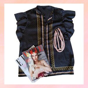 "Like New" Ann Taylor Short Sleeve Classy Number Blue Size M